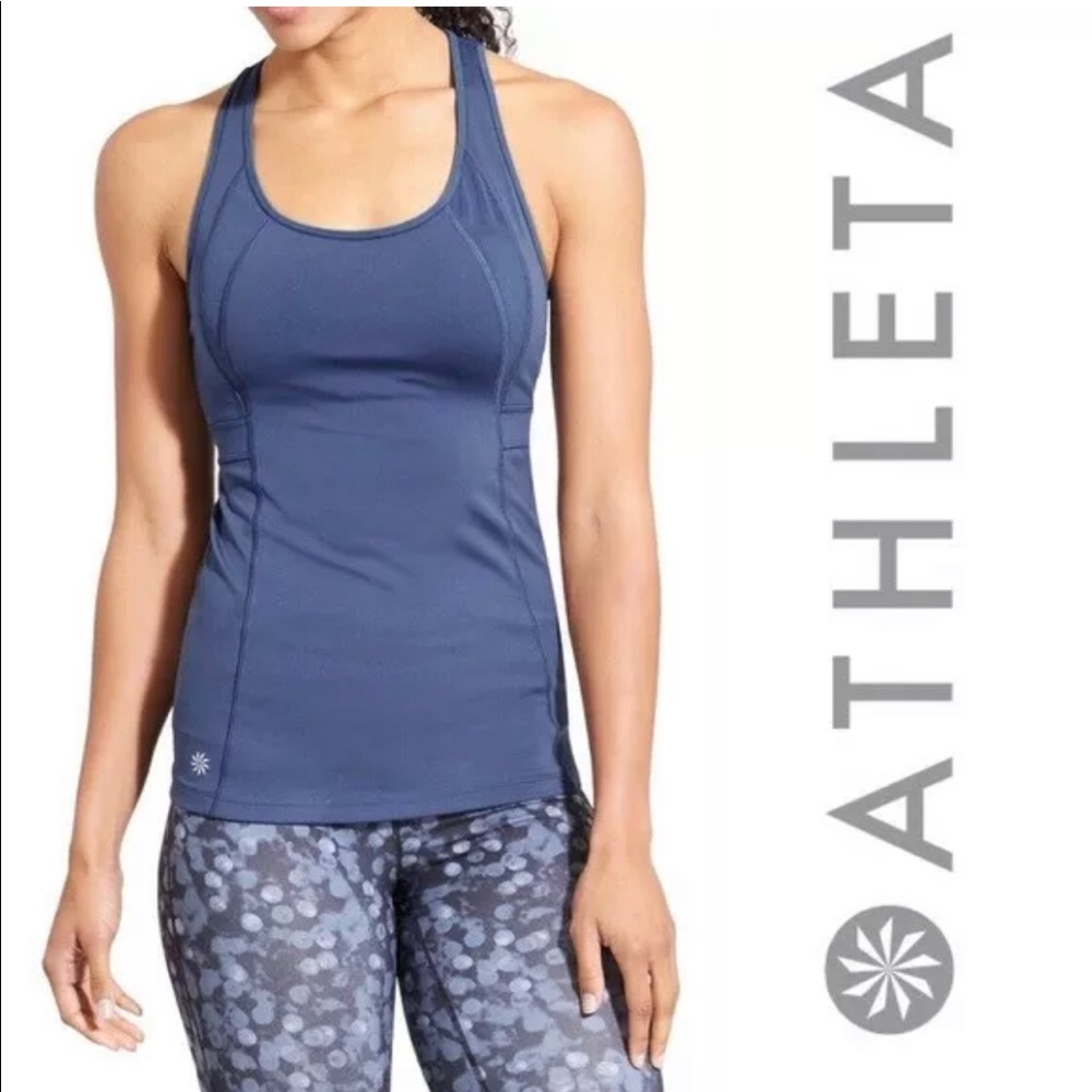 💪🏻 Athleta stunner t-strap workout tank grey
